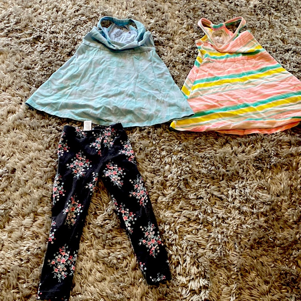 3t dresses and 4T leggings (run small)